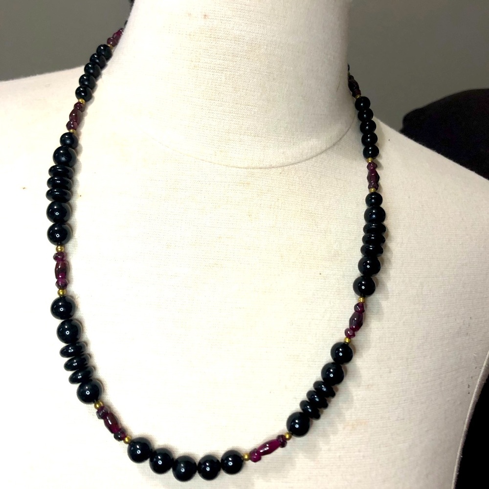 925S Stamped Vintage Beaded Necklace